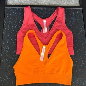 PINK Victoria's Secret Orange and Red Sports Bras Bundle